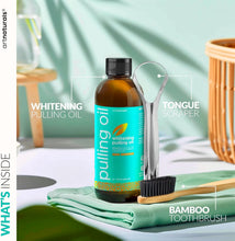 Load image into Gallery viewer, artnaturals whitening pulling oil kit pulling oil + toothbrush +tongue scraper 236ml