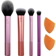 Load image into Gallery viewer, MAKE UP BRUSH SET 2ITH 2 SPONGE BLENDERS (6PCS MAKEUP BRUSH SETS)