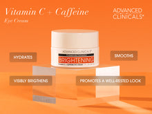 Load image into Gallery viewer, Advanced clinicals Brightening vitamin c+caffeine Eye cream 30ml
