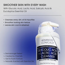 Load image into Gallery viewer, Advanced clinicals Glycolic acid &amp; lactic acid cleanser 347ml
