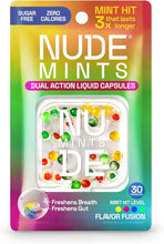 Load image into Gallery viewer, Nude mints Dual Action Liquid Capsules zero calories 30 capsules
