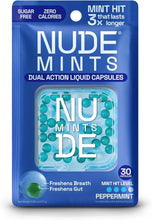 Load image into Gallery viewer, Nude mints Dual Action Liquid Capsules zero calories 30 capsules
