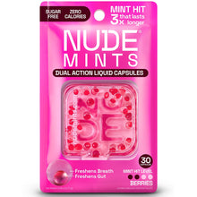 Load image into Gallery viewer, Nude mints Dual Action Liquid Capsules zero calories 30 capsules
