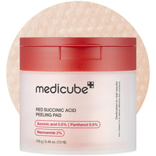 Load image into Gallery viewer, Medicube Red Succinc Acid peeling pad 70pads 155g ميديكيوب بادز تقشير جلد الميت وتوحيد البشرة وتقليل الحبوب والمسام والبثور

