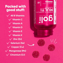 Load image into Gallery viewer, goli Nutrition Women’s complete Multi Gummies all essential vitamins key minerals 225mcg
