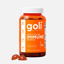 Load image into Gallery viewer, goli Nutrition Triple action IMMUNE gummies vitamin C.D&amp; zinc Elderberry Extract 60 gummies
