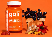 Load image into Gallery viewer, goli Nutrition Triple action IMMUNE gummies vitamin C.D&amp; zinc Elderberry Extract 60 gummies
