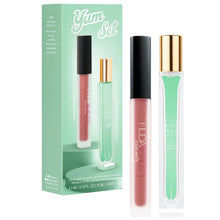 Load image into Gallery viewer, Huda Beauty Kayali Yum Set - Pistachio Gelato 33 Eau De Parfum Travel Size Spray (10 Ml) And Matte Liquid Lipstick In Shade Queen Of Sheba (4.2 Ml)
