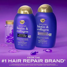 Load image into Gallery viewer, Ogx biotin &amp; collagen shampoo &amp; conditioner volume &amp; texture 385ml
