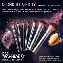 Load image into Gallery viewer, REAL TECHNIQUE MIDNIGHT MERRY BRUSH + SPONGE SETS
