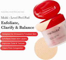 Load image into Gallery viewer, Medicube Red Succinc Acid peeling pad 70pads 155g ميديكيوب بادز تقشير جلد الميت وتوحيد البشرة وتقليل الحبوب والمسام والبثور
