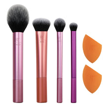 Load image into Gallery viewer, MAKE UP BRUSH SET 2ITH 2 SPONGE BLENDERS (6PCS MAKEUP BRUSH SETS)
